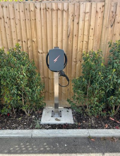 Hypervolt installation mounted on post