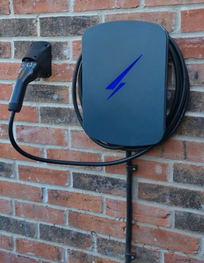 Hypervolt ev car charging point in space grey