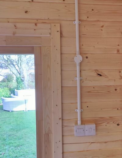 Electrical switch installation in ouitbuilding