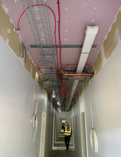 Office electrical cable installation