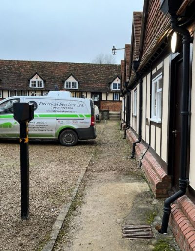 Commercial EV charging point installation in public car park