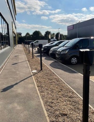 Commercial office car park installation of ev charging points