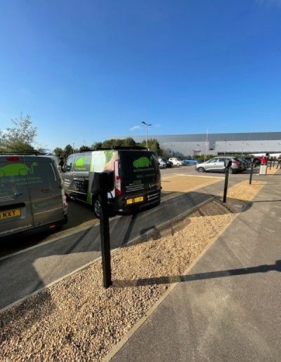 Row of ev charging points